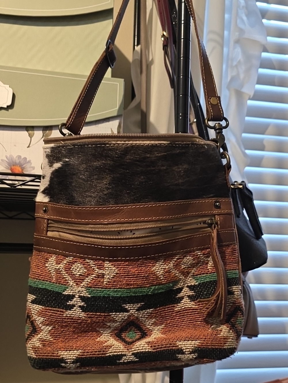 Myra Bag Brown, Black & Cream Southwestern Shoulder Bag